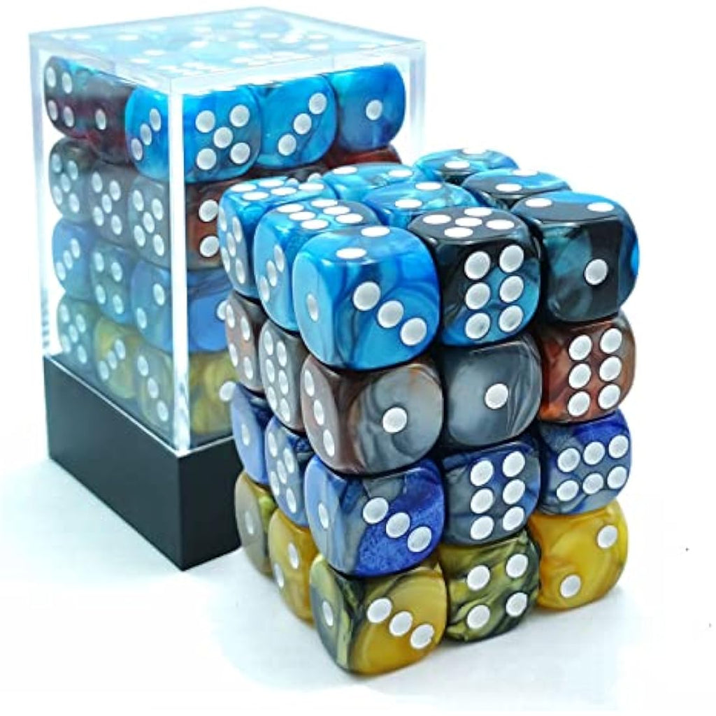 Bescon 12mm D6 Dice Set - 36 Piece Gemini Rock Colors with Case