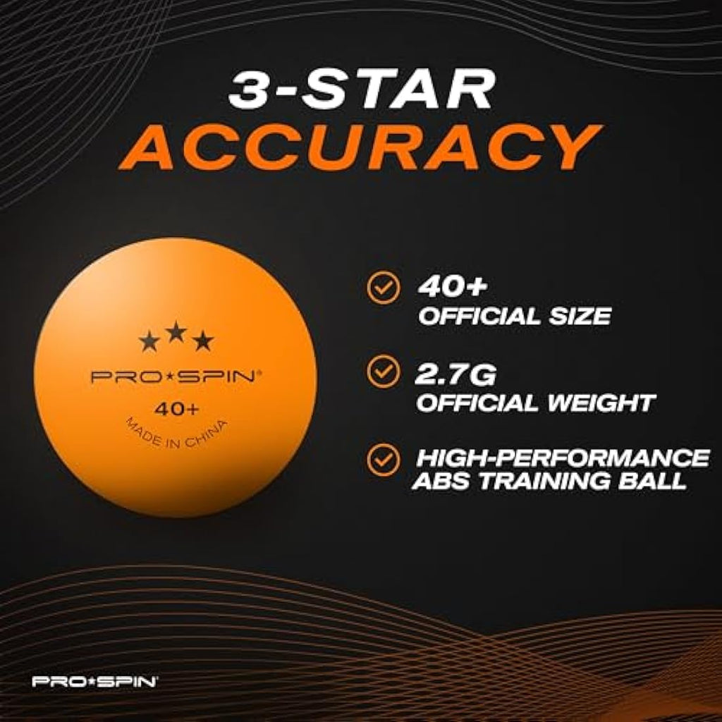 PRO SPIN 3-Star Table Tennis Balls – Orange High-Performance ABS Training