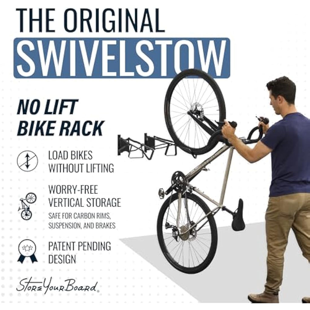 SwivelStow Road & Gravel Bike Wall Mount Rack - 2 Pack