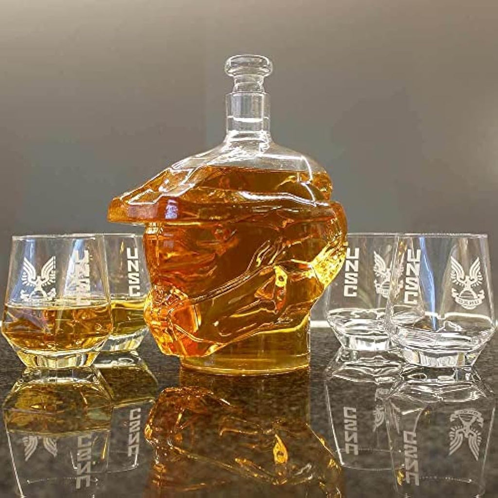 Halo Master Chief Glass Decanter & 4 Tumbler Set | Official Xbox Barware