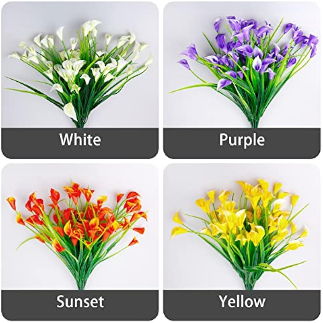 12Pcs Artificial Calla Lily Flowers – UV Resistant Faux Plants