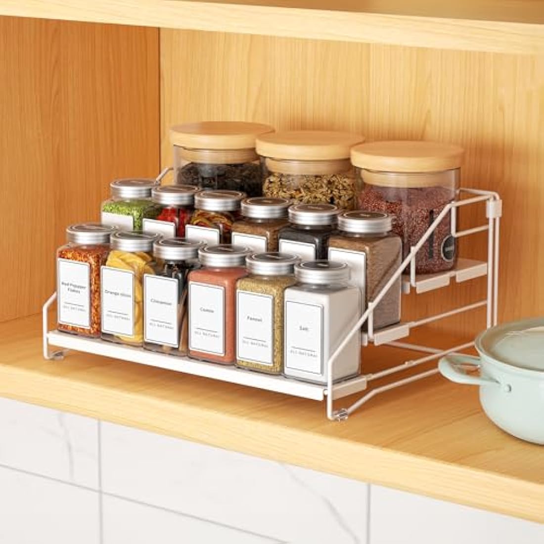 ZDDLOINP 4-Tier Spice Rack Organizer – Adjustable Metal Kitchen Storage