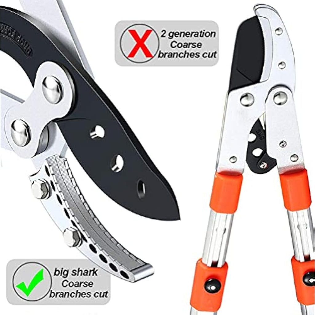 AIRAJ Heavy Duty Telescopic Anvil Loppers – 70-103cm SK5 Steel Blade