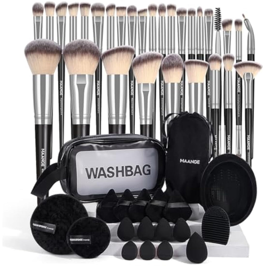 MAANGE 49-Piece Makeup Brush Set | Premium Synthetic Tools with Bag