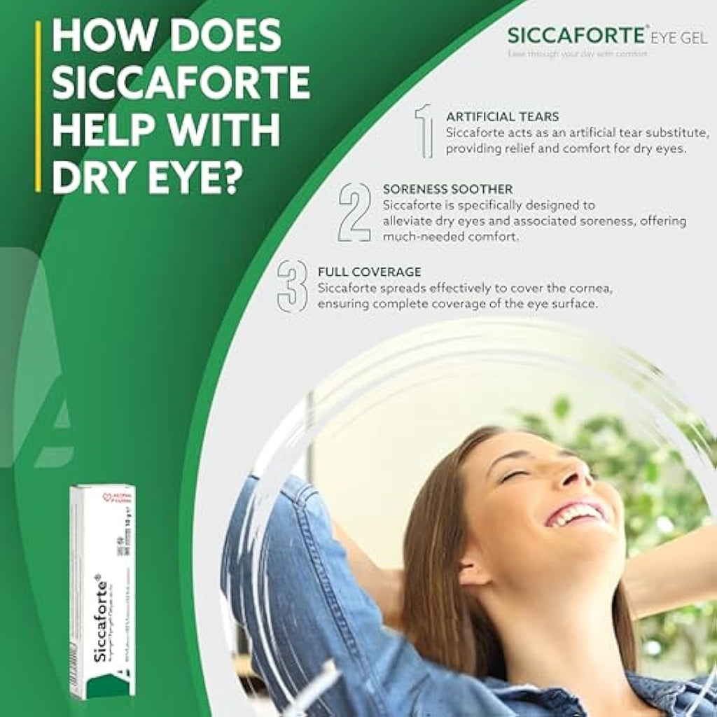 Siccaforte Carbomer Eye Gel – Moisturizing Relief for Dry Eyes (3 x 10g)