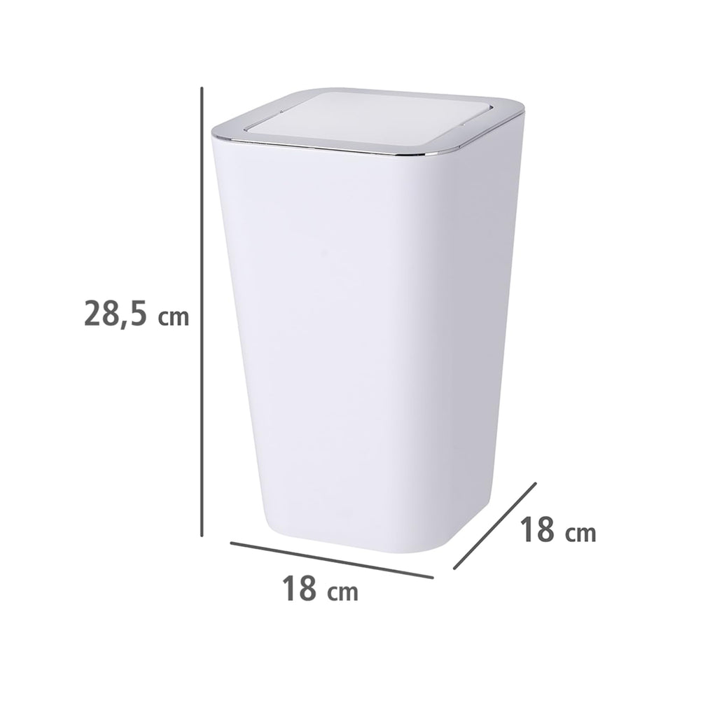 WENKO Candy Swing Cover Bin, ABS/PS, White/Chrome, 18 x 18 x 28.5 cm - image 4