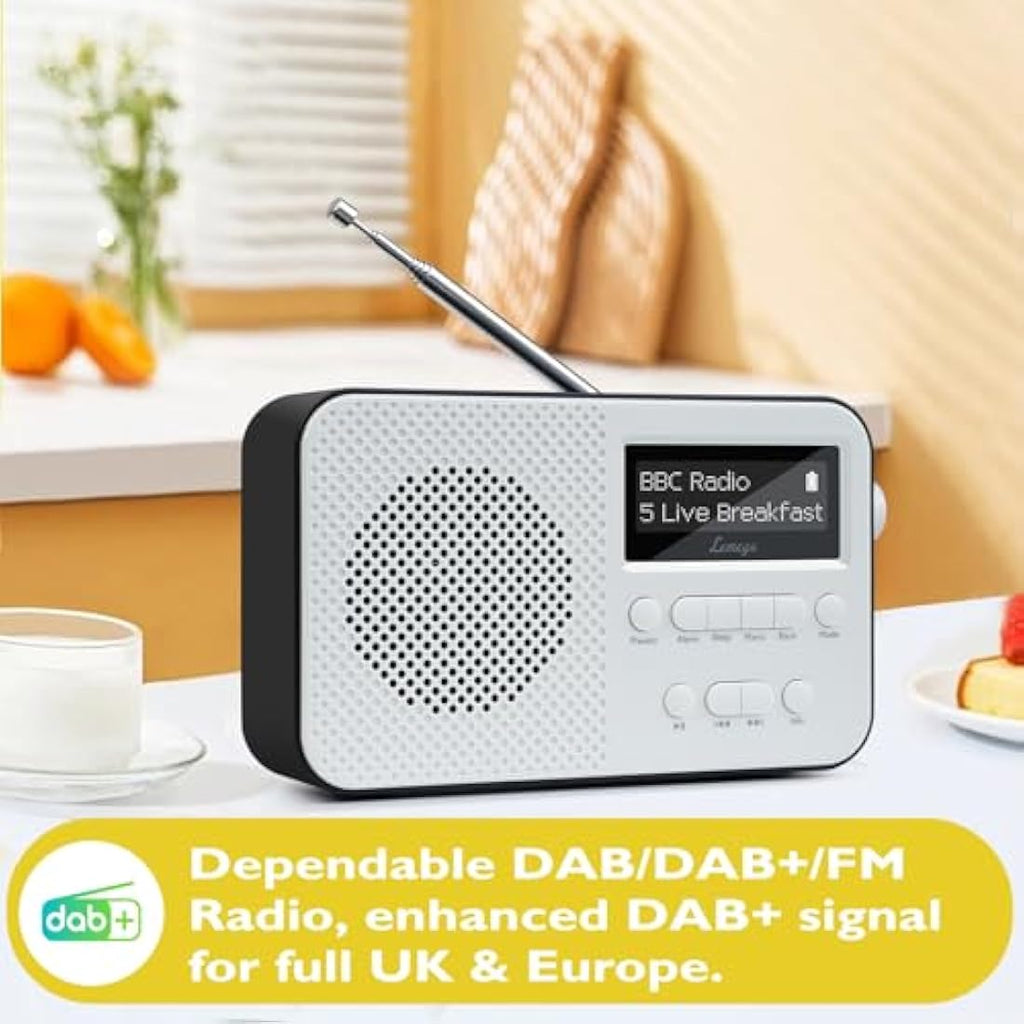 LEMEGA PR2-Max DAB/DAB+ Digital Radio with Bluetooth & 15HR Battery - Black