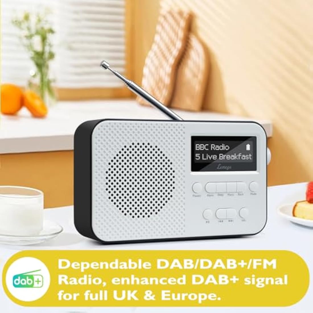 LEMEGA PR2-Max DAB/DAB+ Digital Radio with Bluetooth & 15HR Battery - Black
