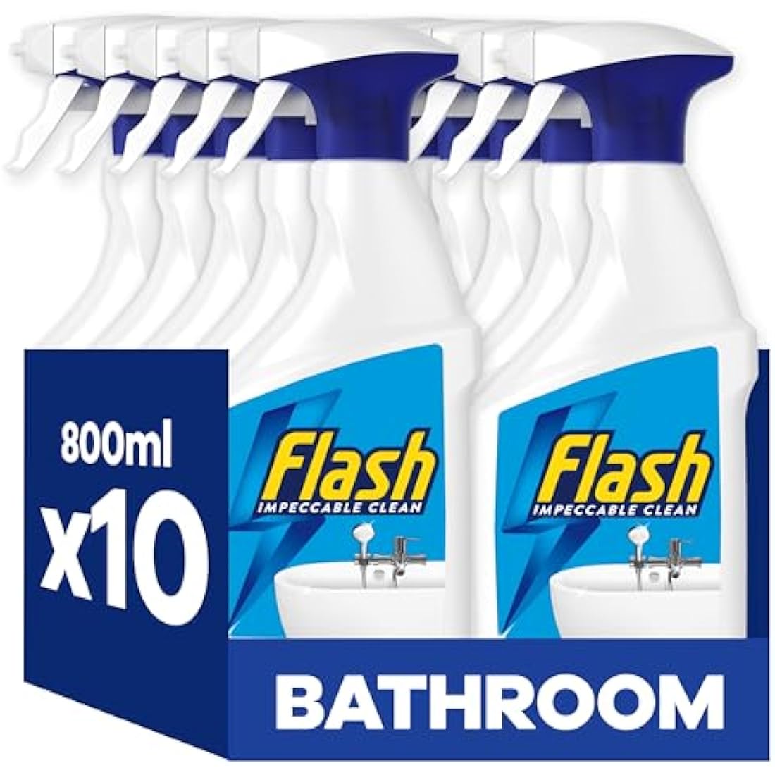 Flash Bathroom Cleaner Spray | Limescale Remover with Febreze | 8 Litres