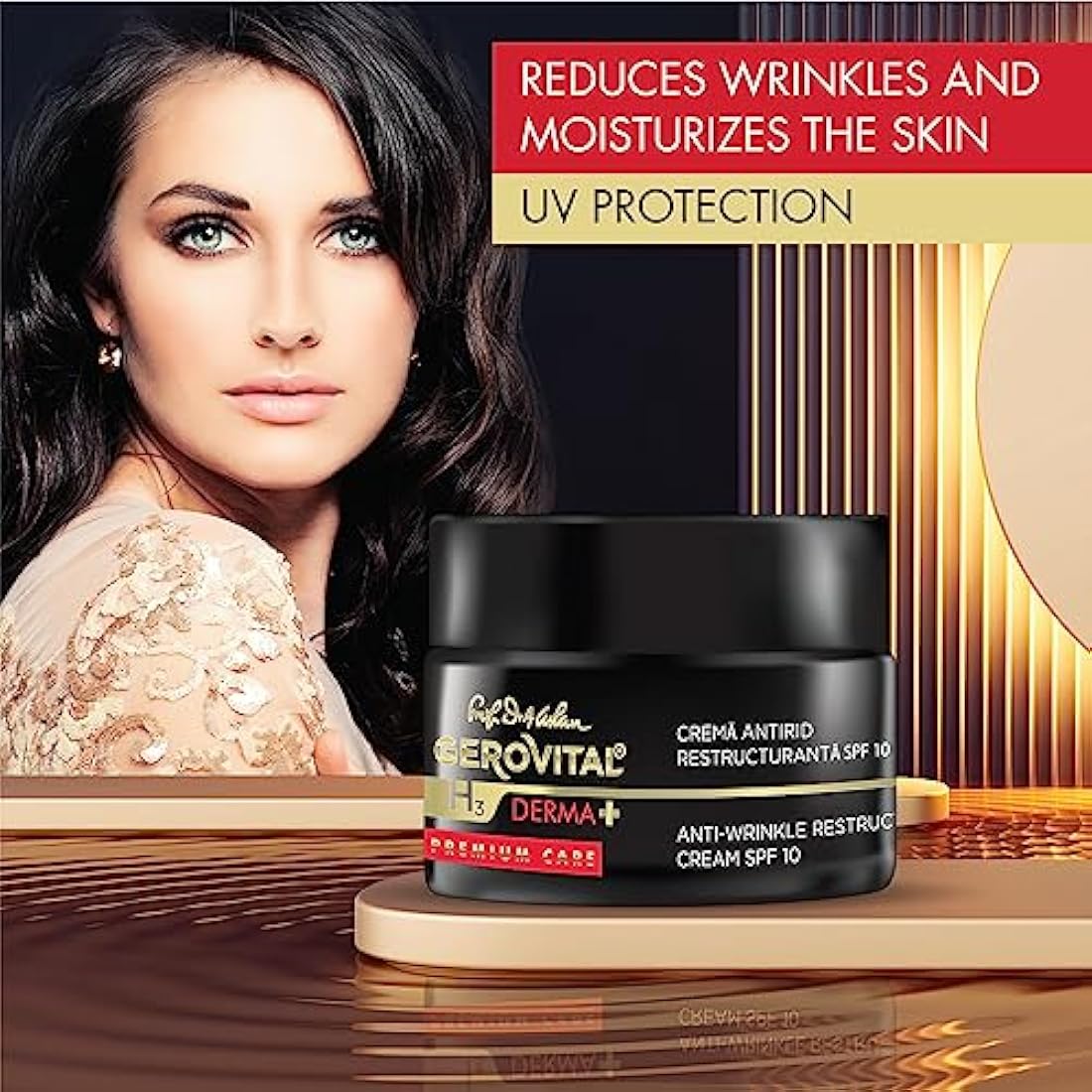 Gerovital H3 Derma+ Anti-Wrinkle Face Cream SPF 10 - Firming & Hydrating