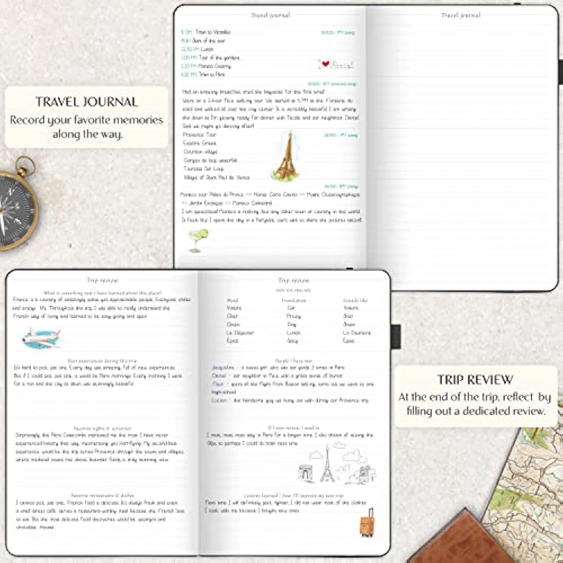 Legend Travel Planner – A5 Eco-Leather Vacation Itinerary & Journal, Black