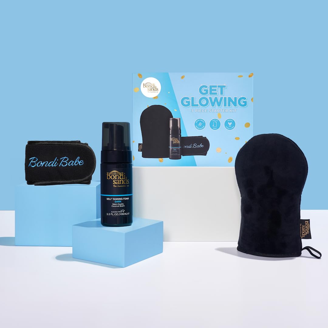 Bondi Sands Get Glowing 3 Piece Dark Self Tan Starter Kit with Mitt