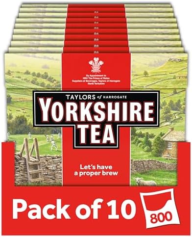 Yorkshire Tea Black Tea Bags - Bulk Pack of 800 (10 Boxes of 80)
