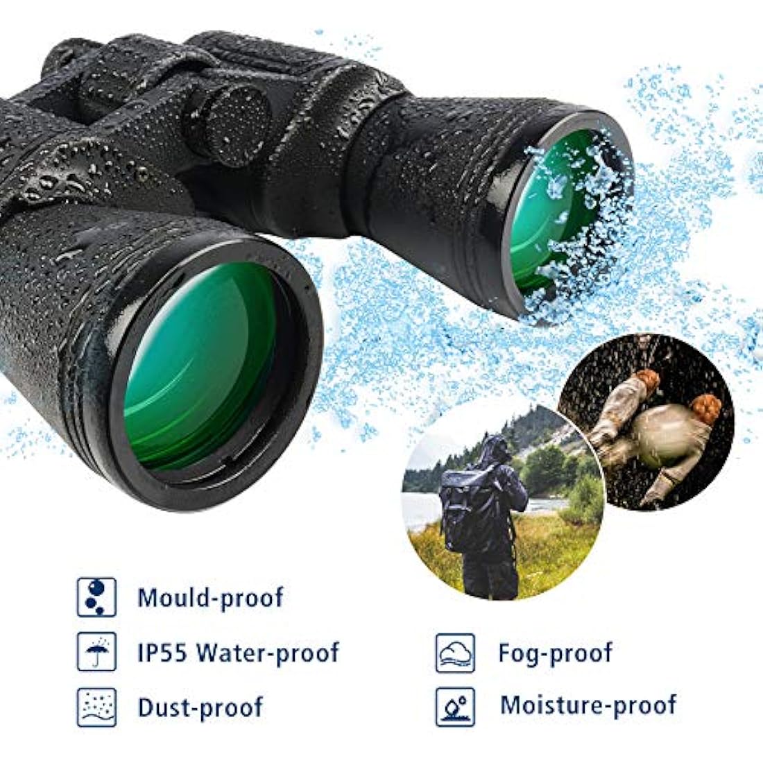 20x50 High Power Binoculars | BAK4 Prism Waterproof Optics