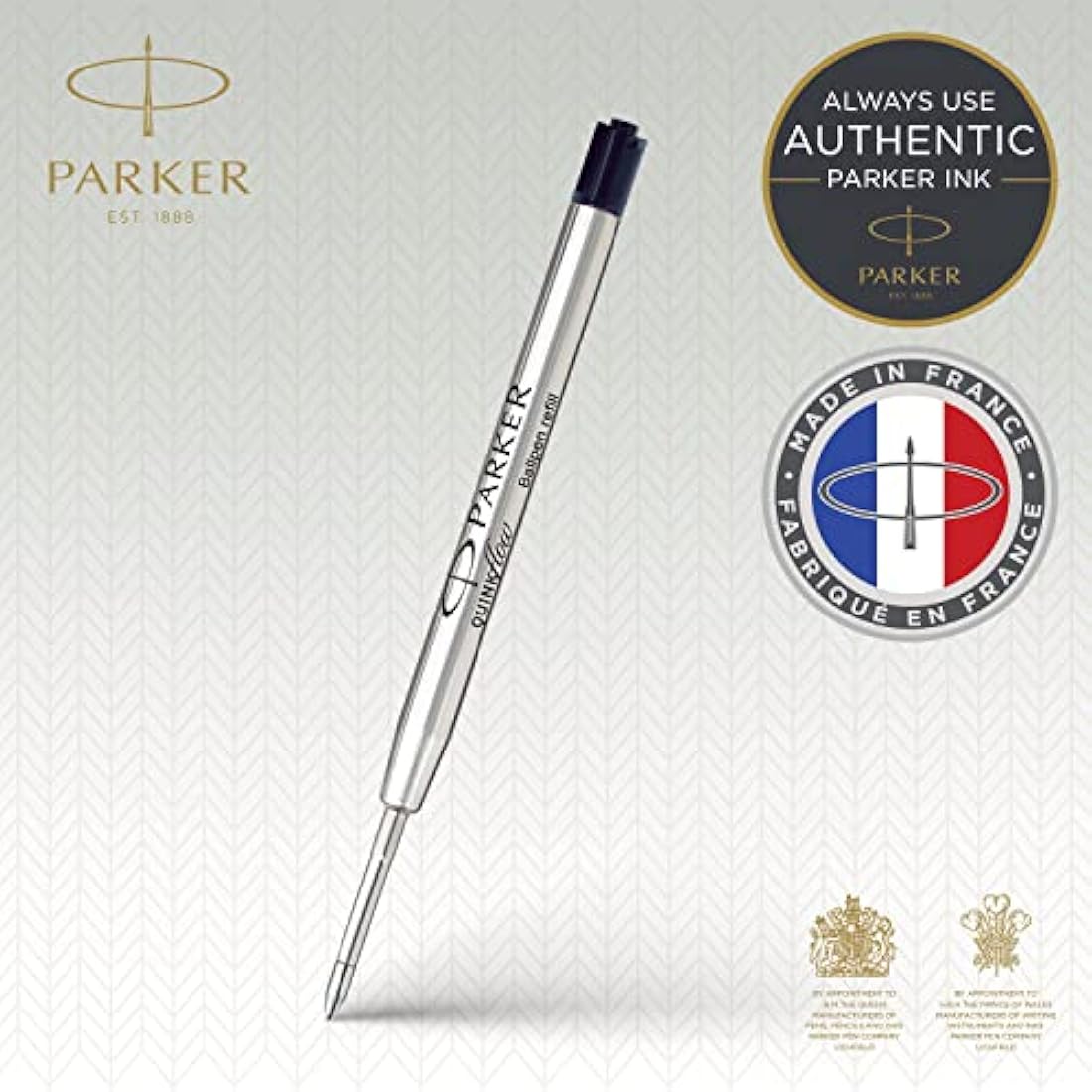 Parker Ballpoint Pen Refills | Medium Point Black QUINKflow Ink | 10 Count