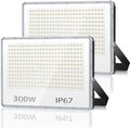 TASINUO 300W LED Floodlight Outdoor 2-Pack | 30000LM IP67 Security Lights
