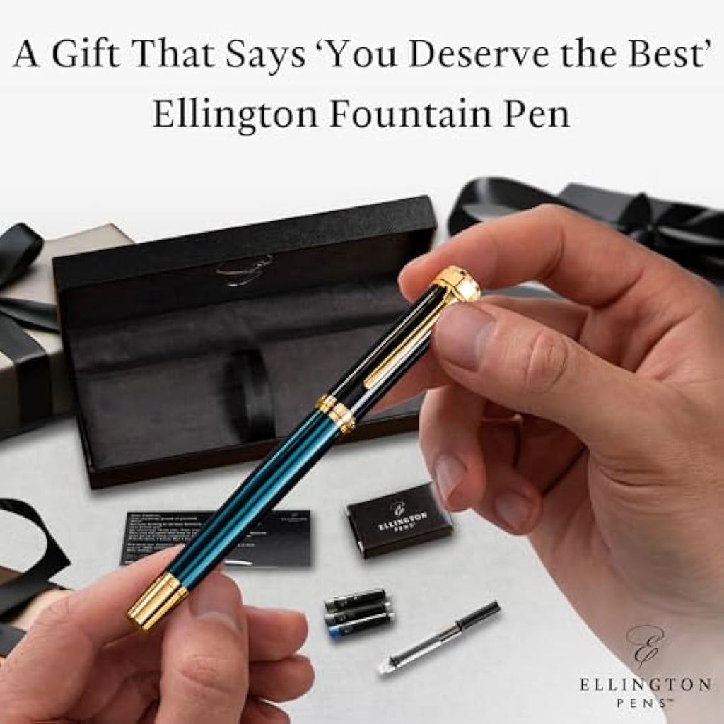 Ellington Luxury Fountain Pen Set – Smooth Nib Calligraphy Pen with Ink