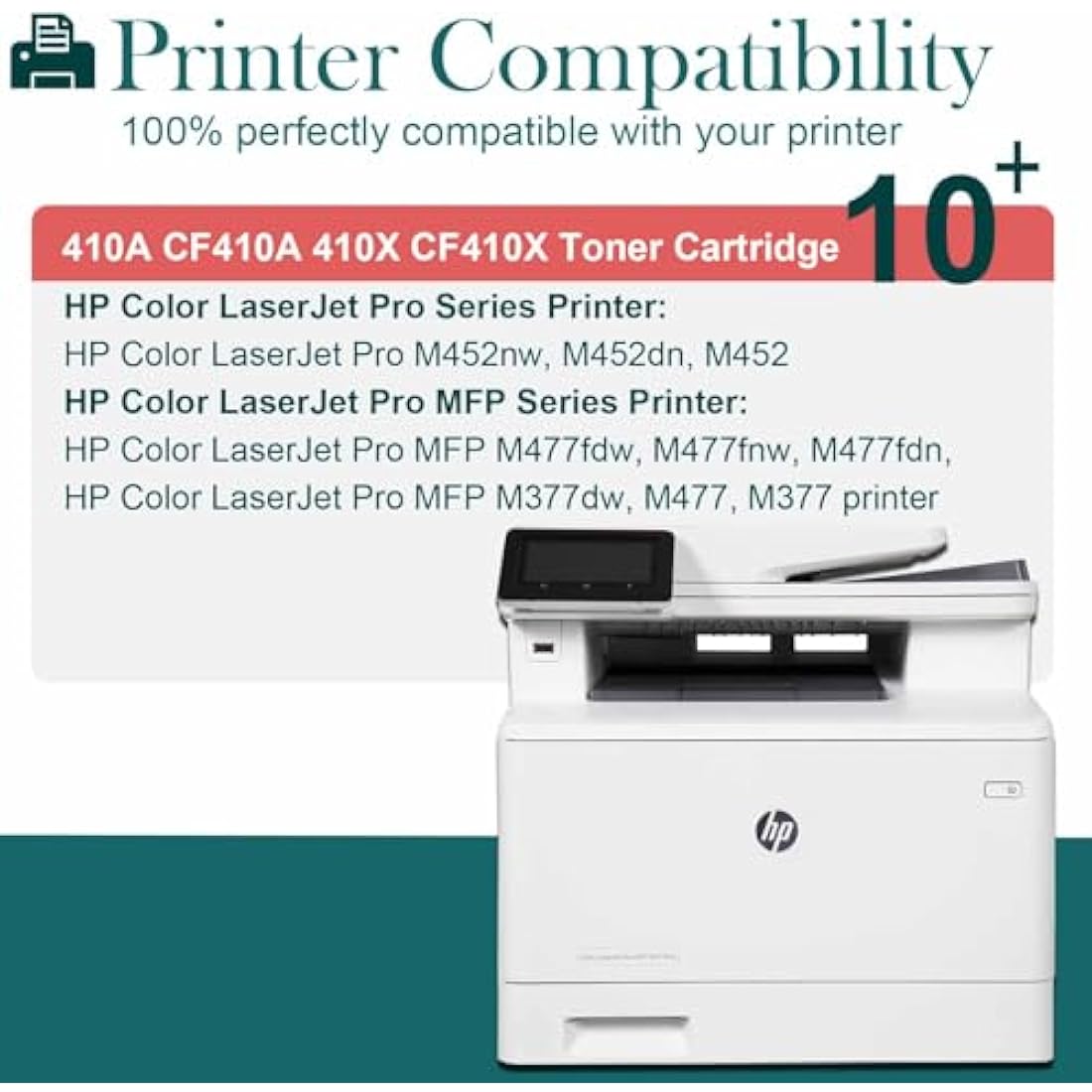 HenceBuy 410A Toner Cartridges for HP Color LaserJet Pro M477 M452 | 4-Pack