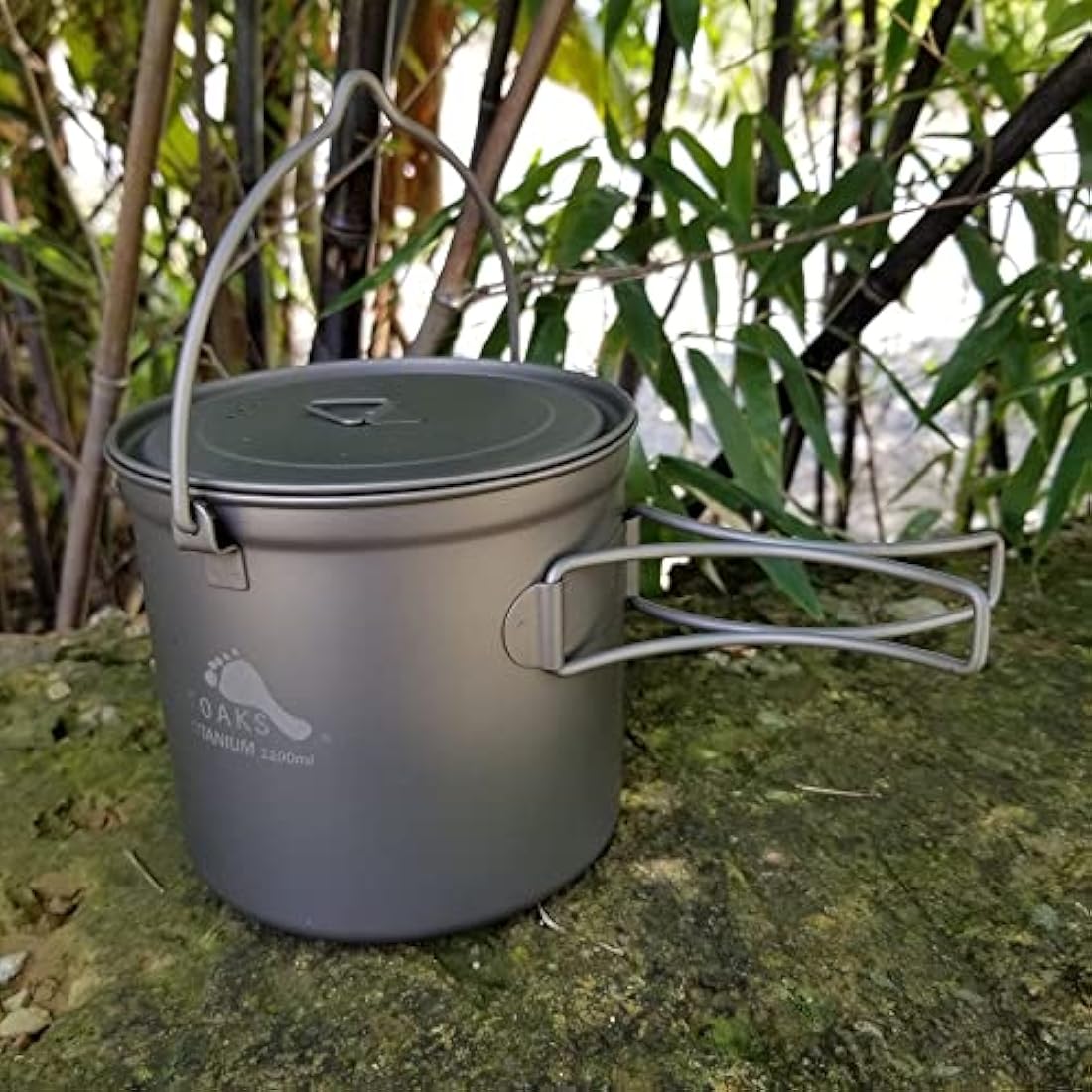 TOAKS Titanium Hanging Pot with Bail Handle | Ultralight Camping Gear