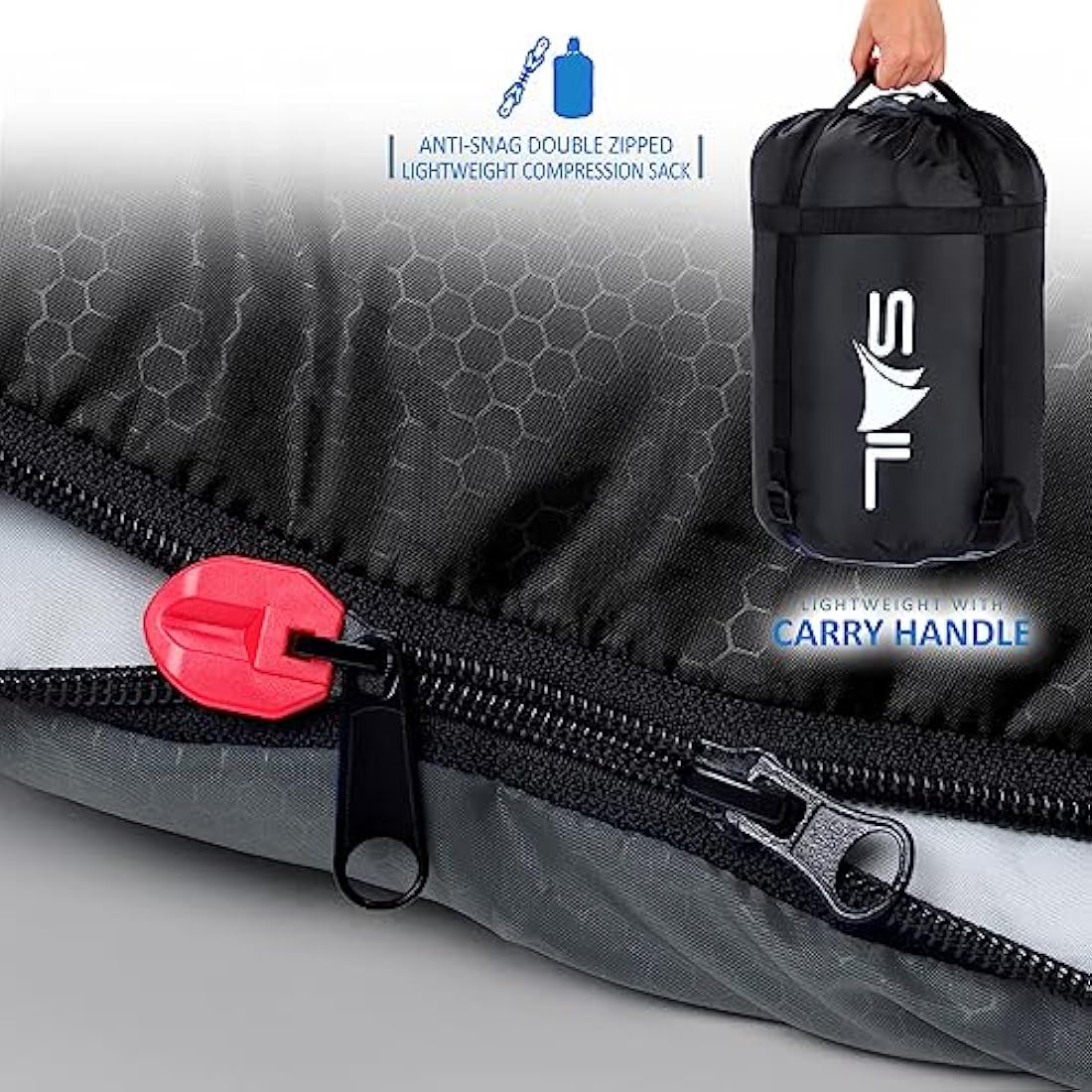 Jolof Store SAIL XL Extra Wide Sleeping Bag – Waterproof & Lightweight