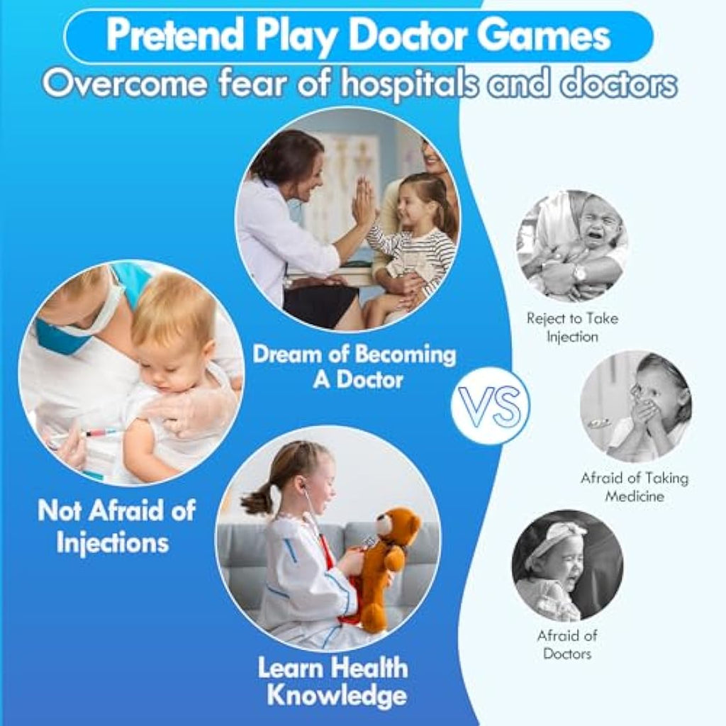 Lehoo Castle Kids Doctor Kit – 36pc Wooden Pretend Play Medical Set