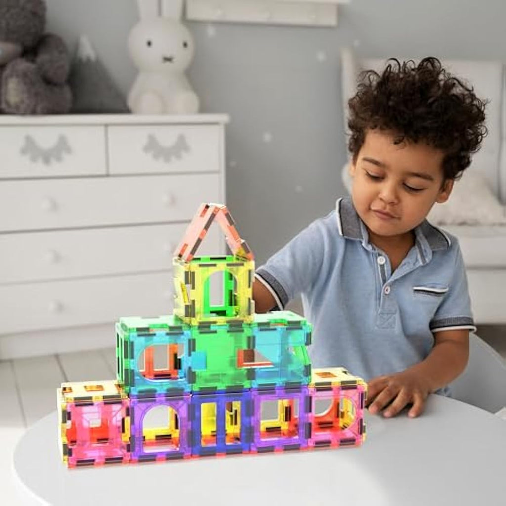 PicassoTiles 42-Piece Magnetic Building Tiles Set – STEM Educational Toy