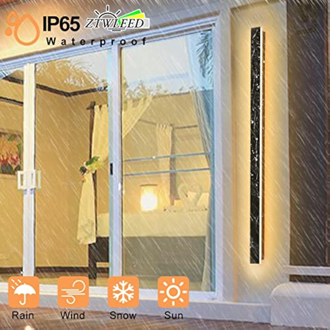 Jolof Store Dimmable Outdoor Wall Light – 100CM IP65 Waterproof LED Lamp