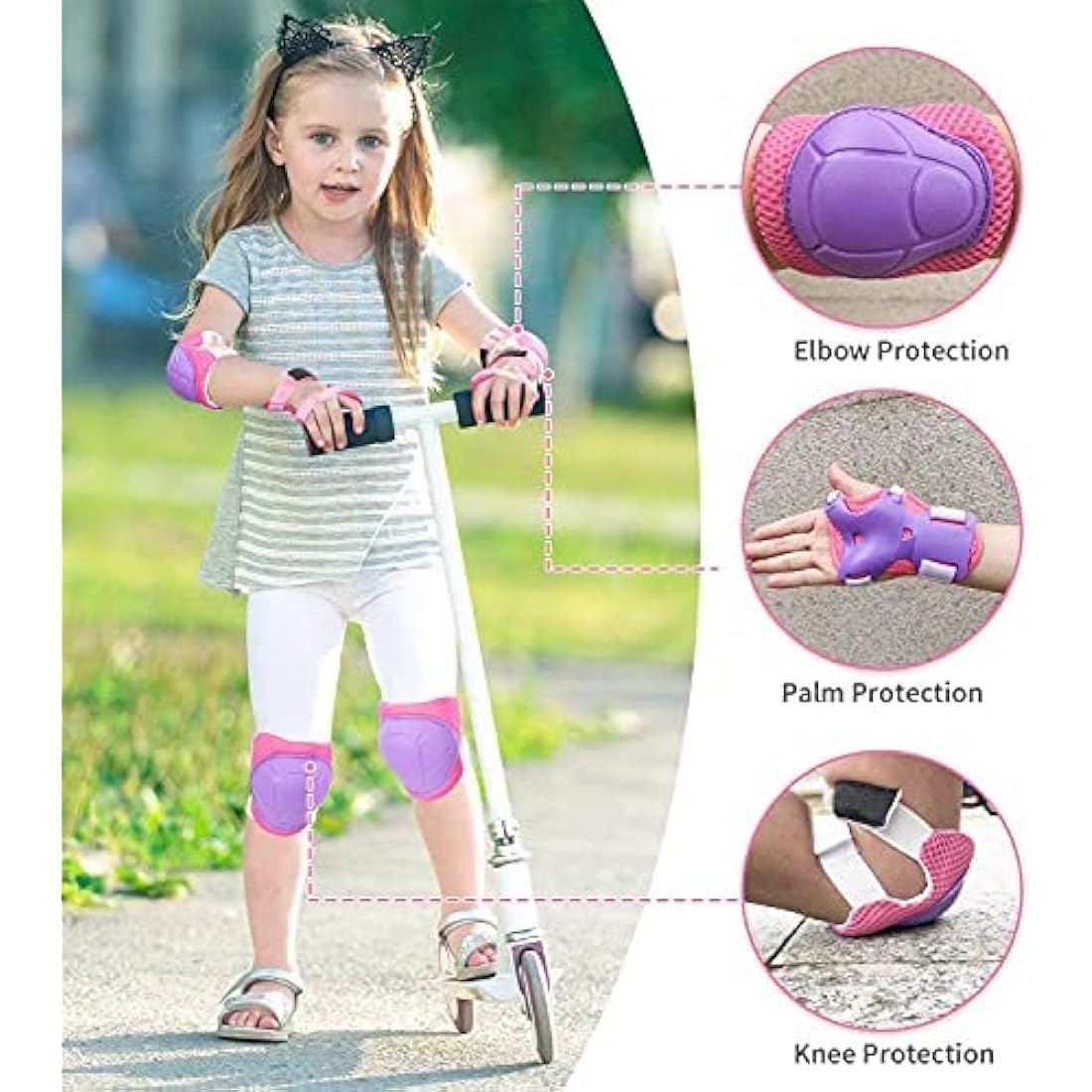RUNDONG Kids Protective Gear Set – Knee, Elbow & Wrist Pads for Skating