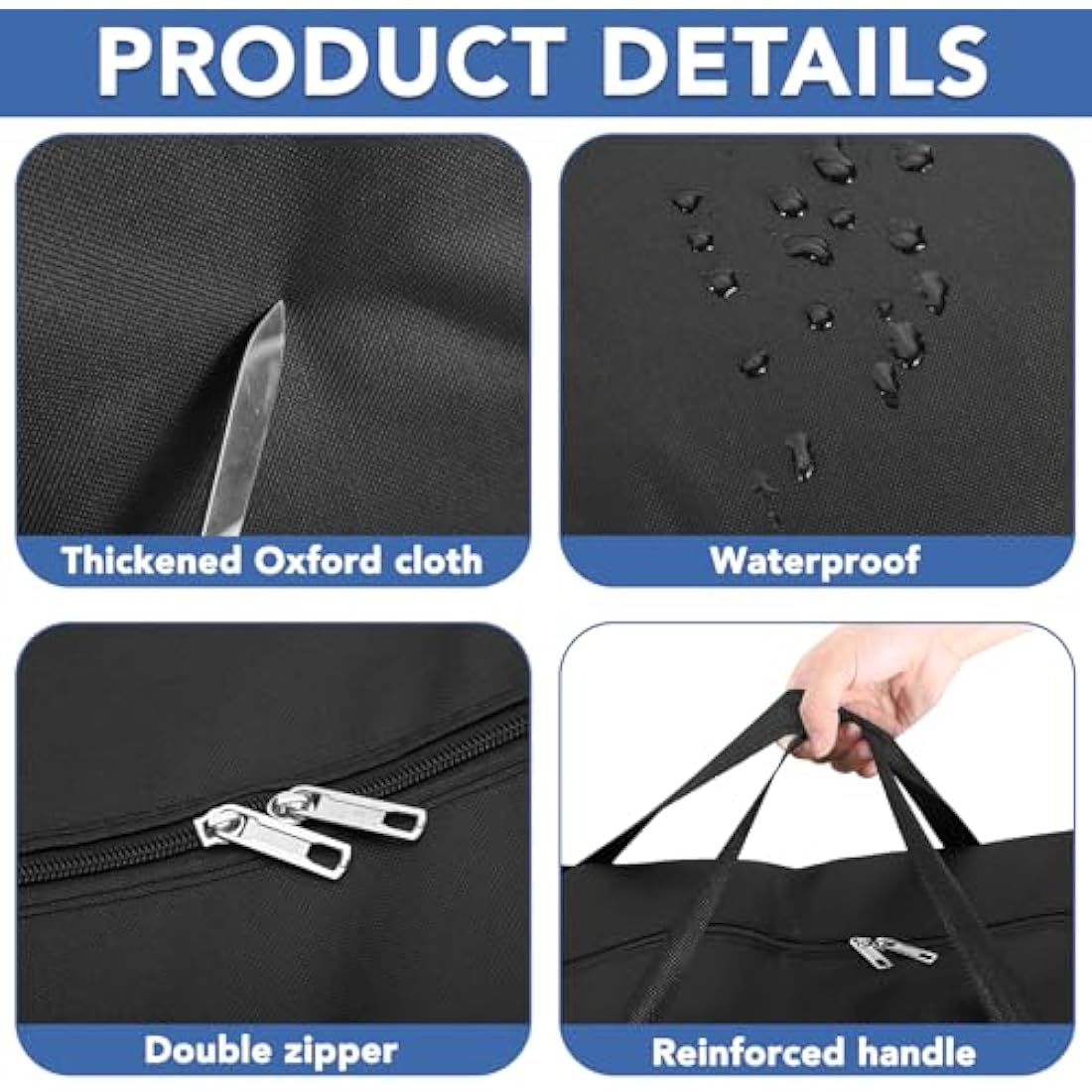 Jolof Store 4-Pack 180L Extra Large Moving Bags | Waterproof Oxford Totes