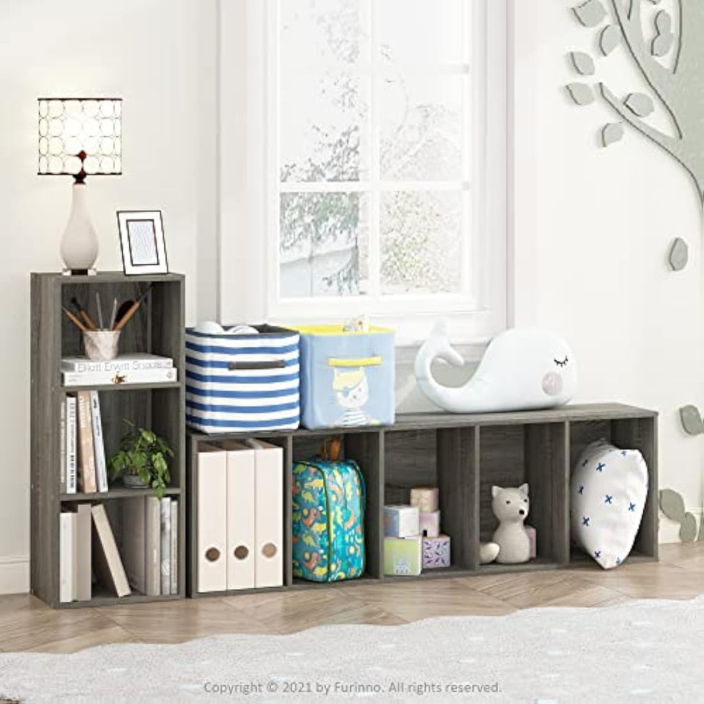 Furinno Luder 5-Tier Open Shelf Bookcase – French Oak Storage Unit