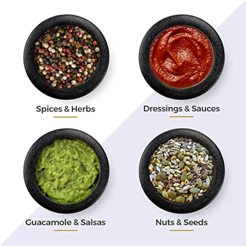 Silk Route Home Granite Pestle and Mortar Set | Durable Spice Grinder