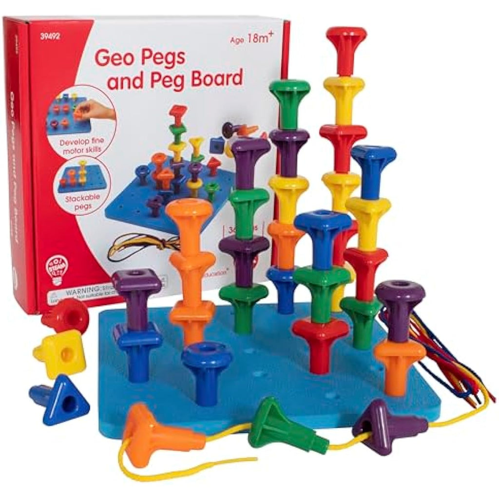 edx education Giant Geo Pegs and Board Set – Montessori Learning Toy