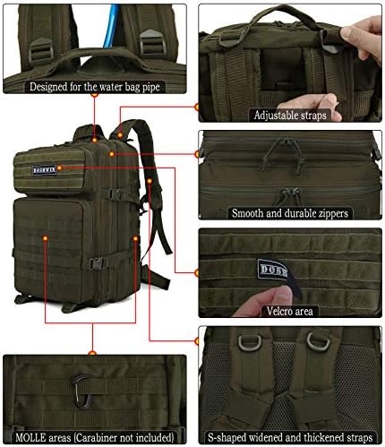 Doshwin 40L Military Tactical Backpack | Molle Camo Hiking Rucksack