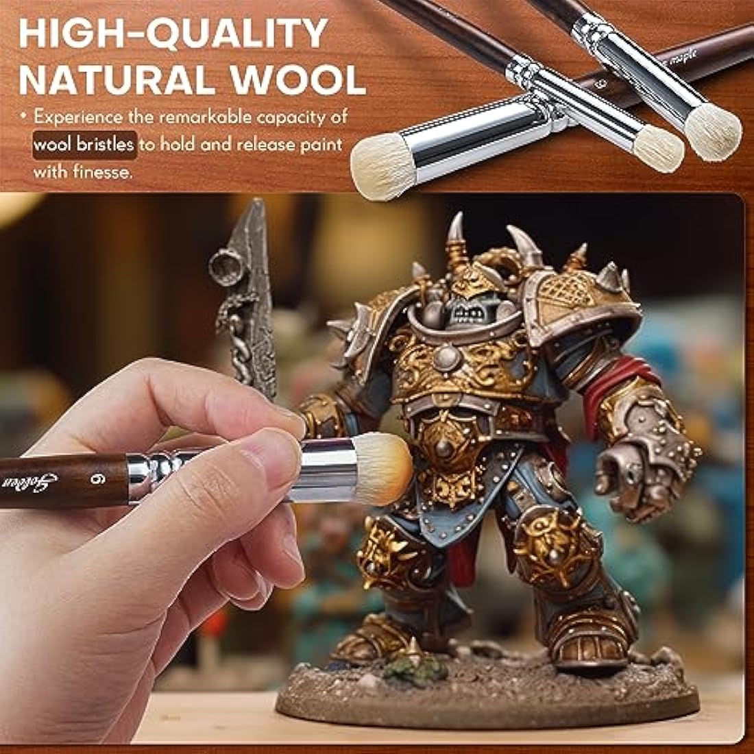 Golden Maple 18PCS Miniature Detail Paint Brush Set – Cocoa Brown