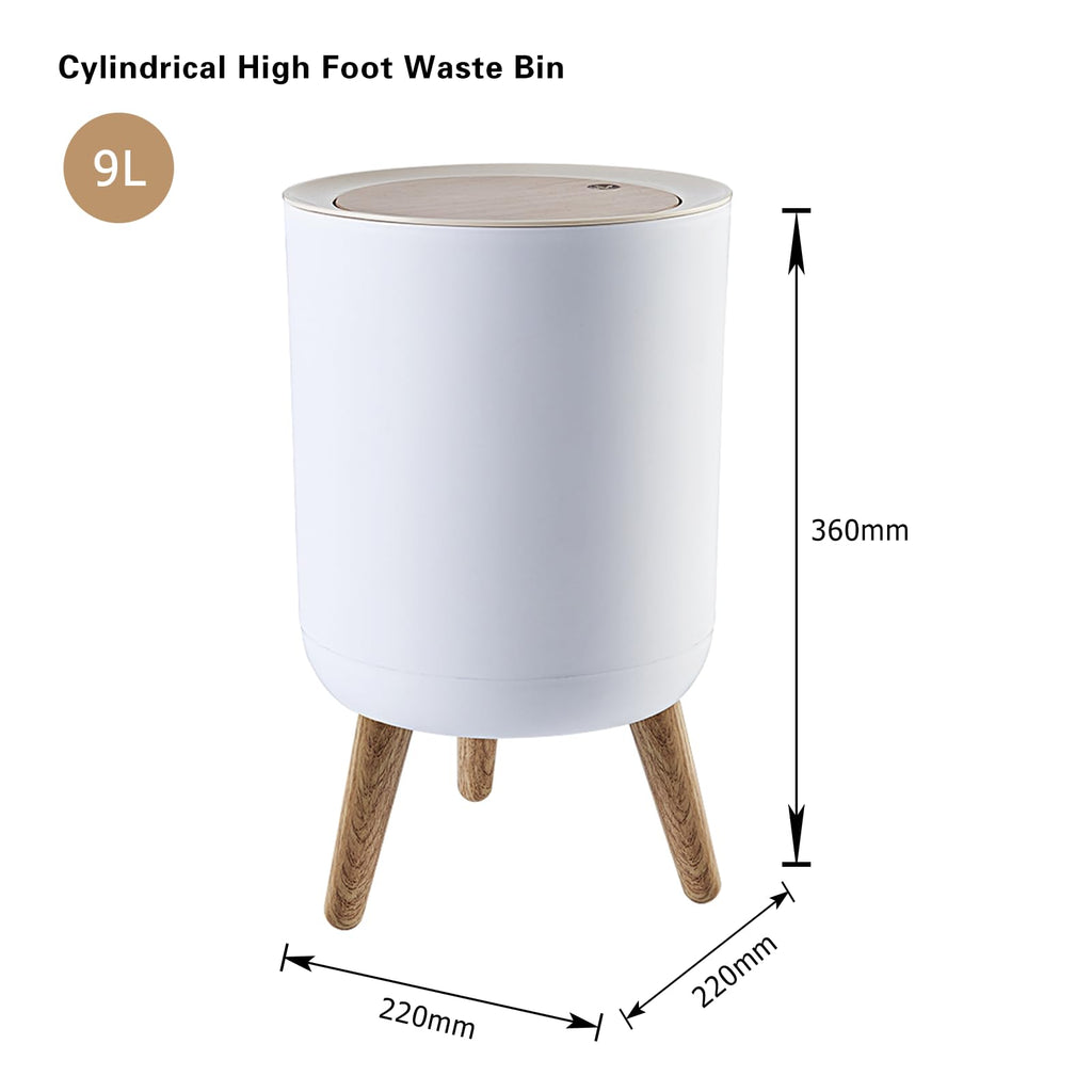 U2PICK 9L Mini Trash Bin with Lid | Modern Dog-Proof Plastic Waste Bin