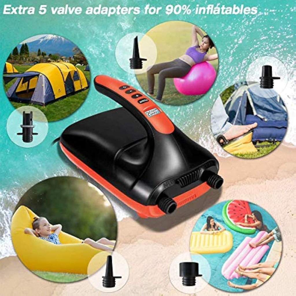 Ruitx Electric SUP Pump – 20PSI Dual Stage 12V DC Paddle Board Inflator