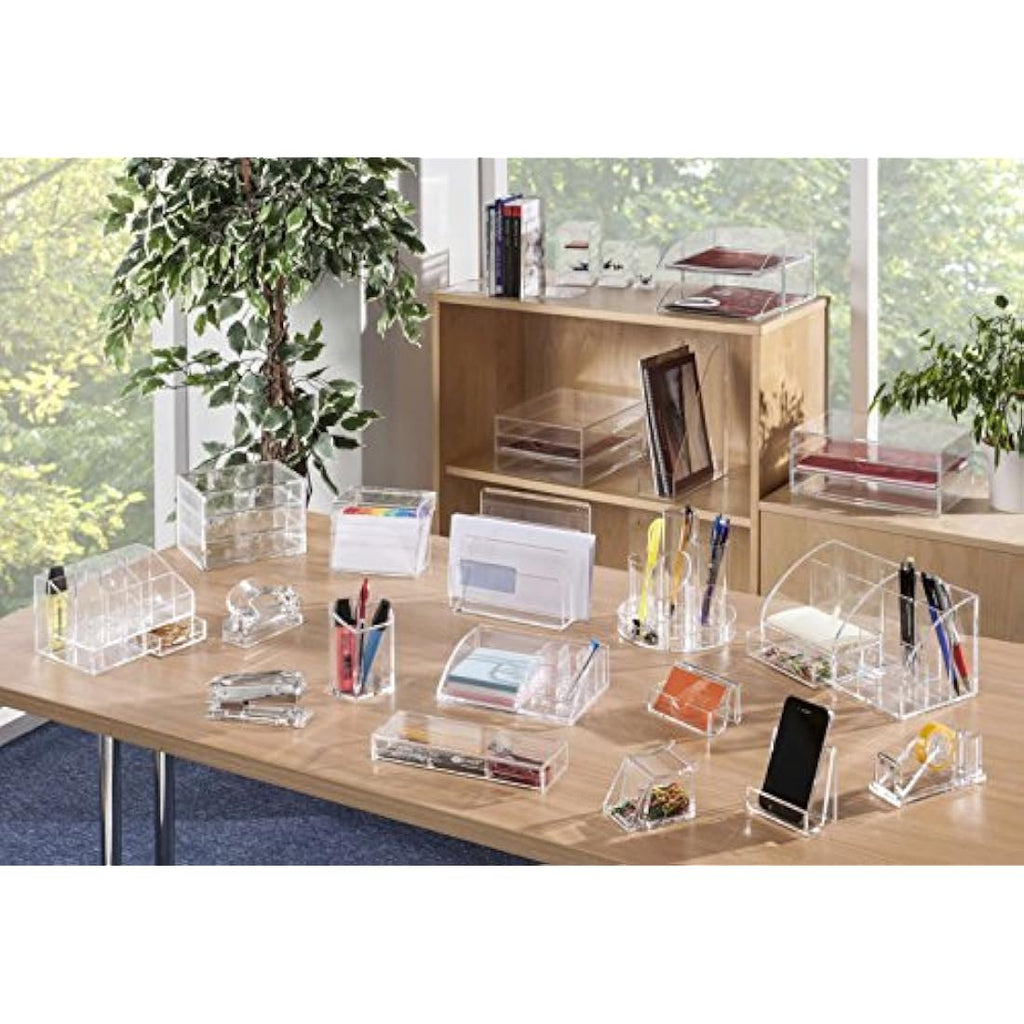 OSCO Clear Acrylic Index Box – 7x5 Inch Desktop Organizer with A-Z Tabs