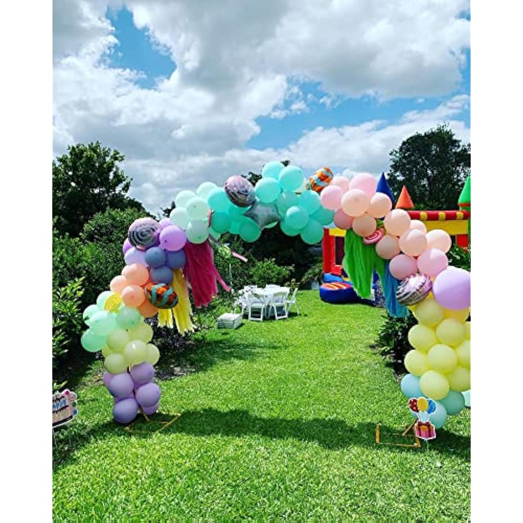 Jolof Store Metal Balloon Arch Stand – 2.7M Gold Semicircular Kit