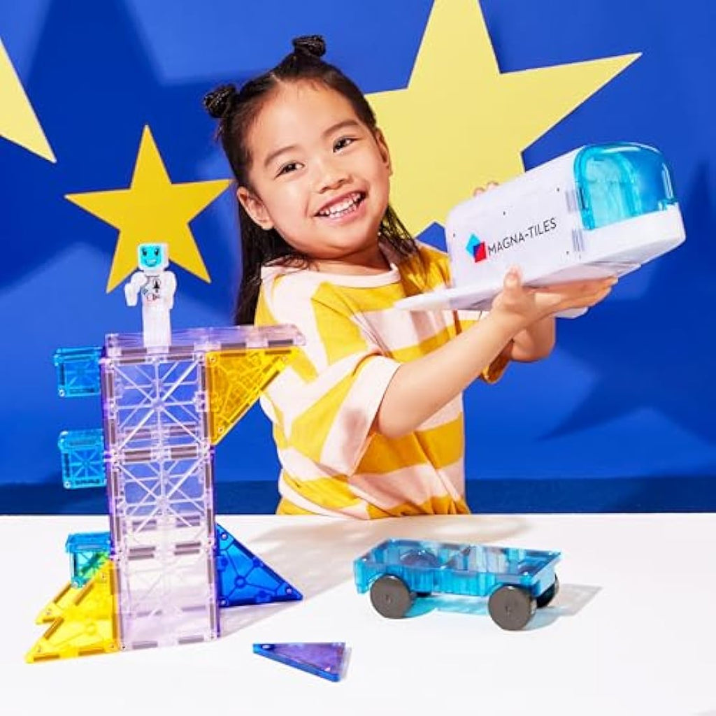 Magna-Tiles Space 32-Piece Magnetic Construction Set with Shuttle