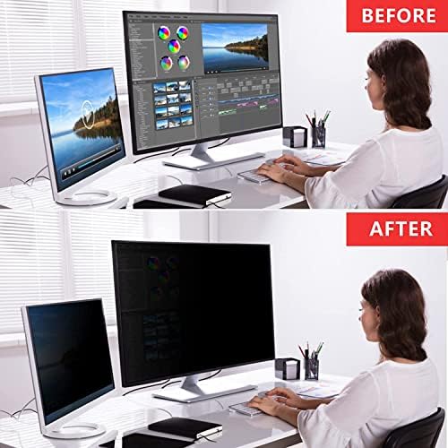 PYS 24 Inch Computer Privacy Screen Filter | Anti-Glare 16:9 Widescreen