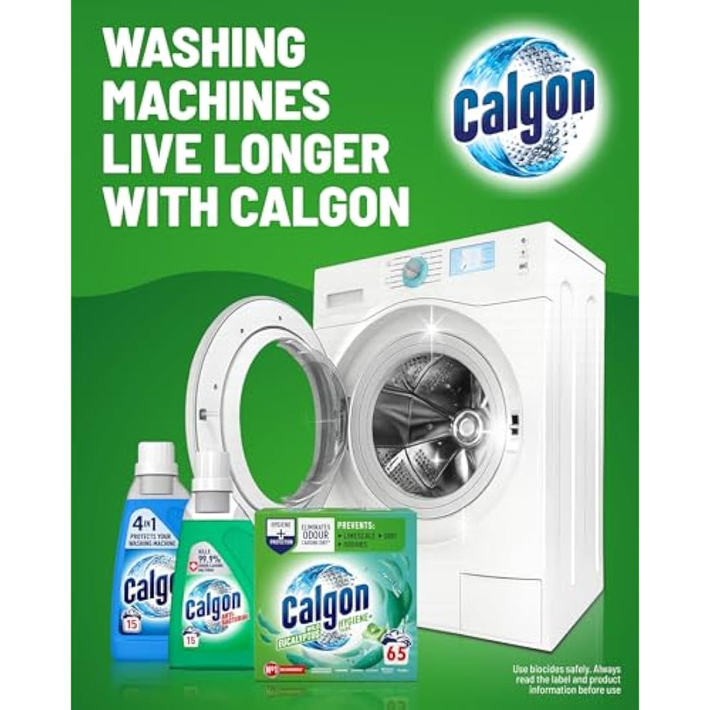 Calgon Hygiene Plus Washing Machine Cleaner & Limescale Remover, 65 Tabs