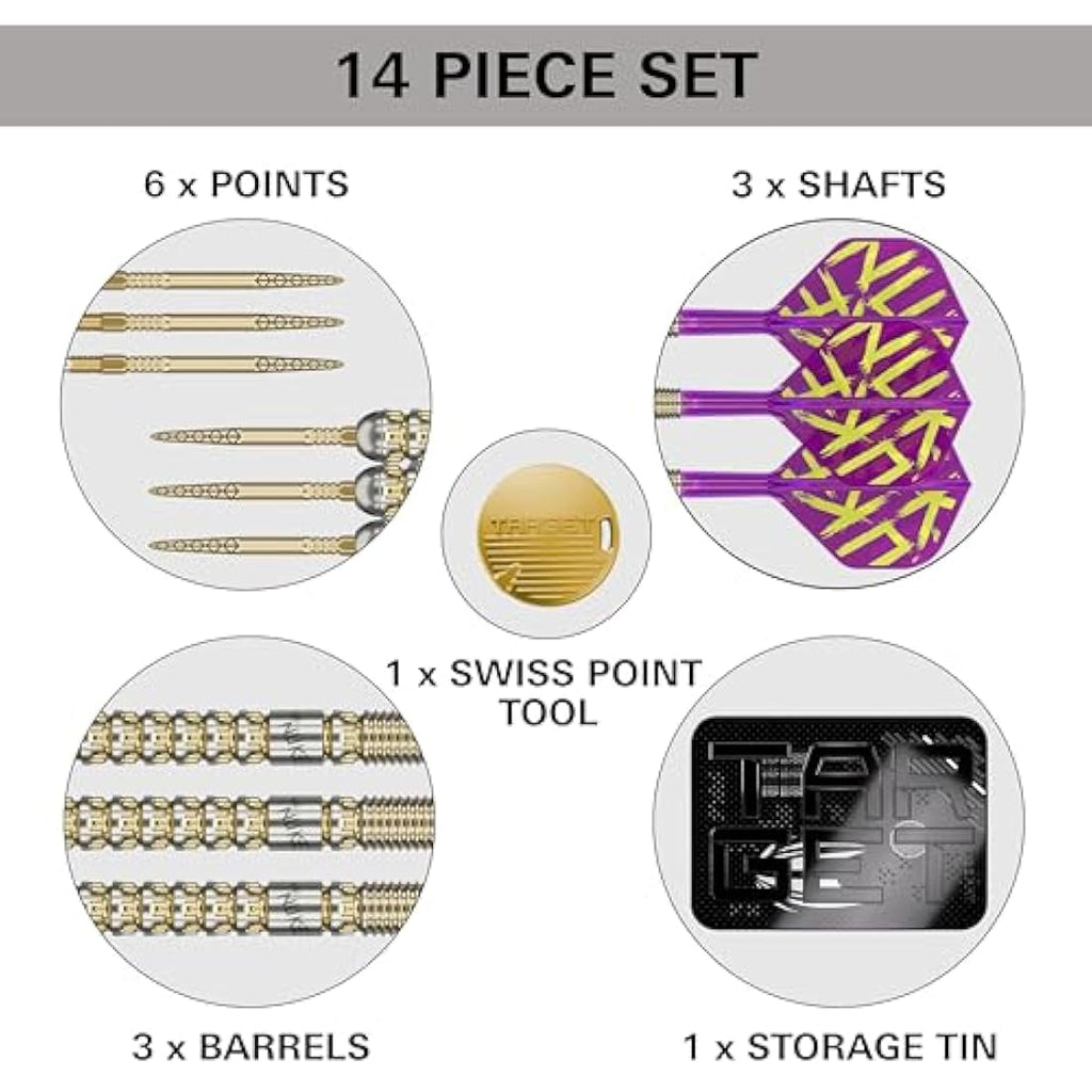 Target Darts Luke Littler Gen 1 Prodigy 90% Tungsten Steel Tip Swiss Point