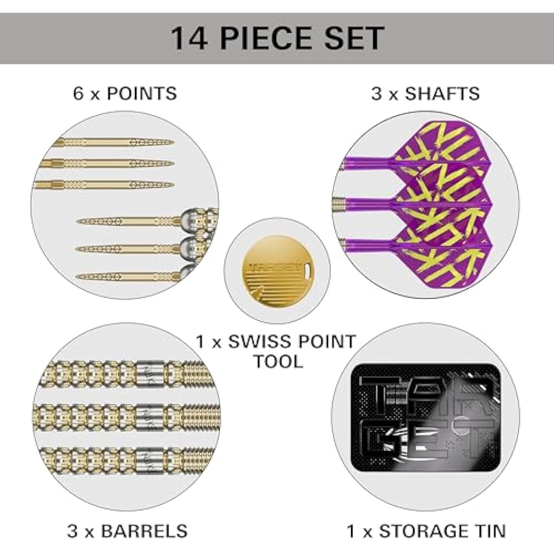 Target Darts Luke Littler Gen 1 Prodigy 90% Tungsten Steel Tip Swiss Point