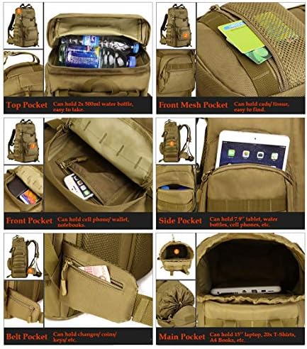 YUHAN 60L Tactical Backpack | Military MOLLE Hiking Trekking Rucksack