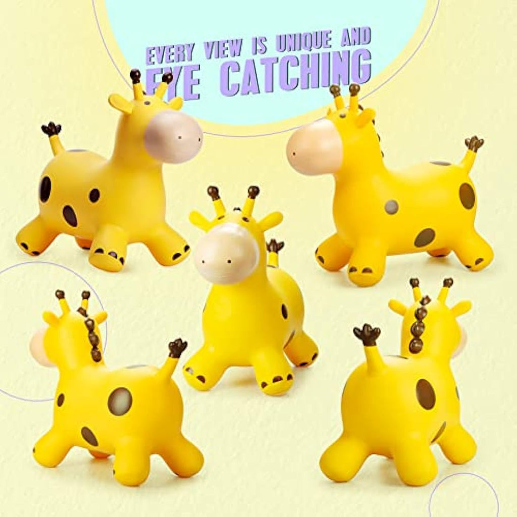 U&C Planet Inflatable Giraffe Hopper | Bouncy Ride-on Toy for Kids