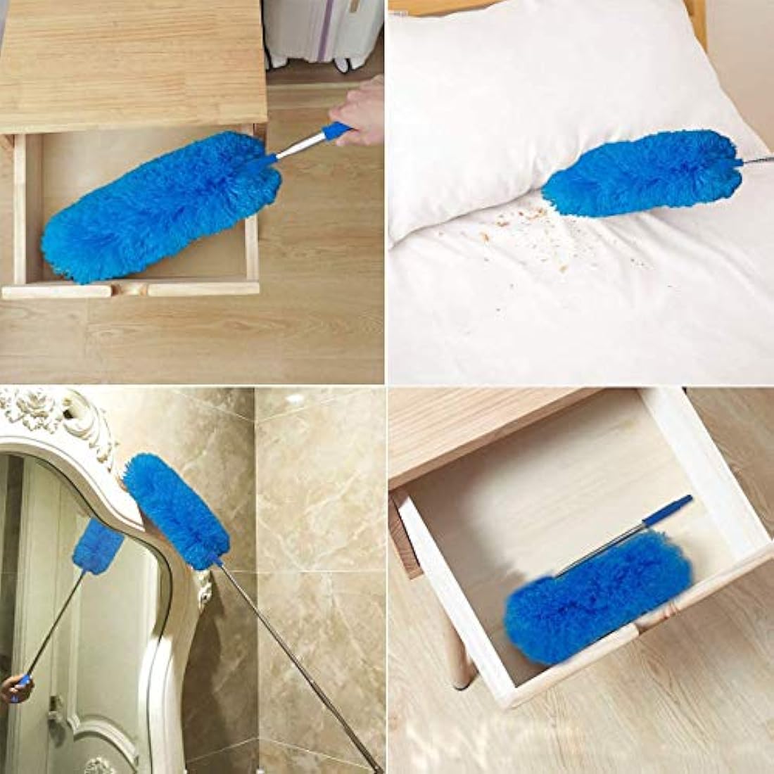 Jolof Store Microfiber Feather Duster with 100-inch Telescoping Pole – Blue