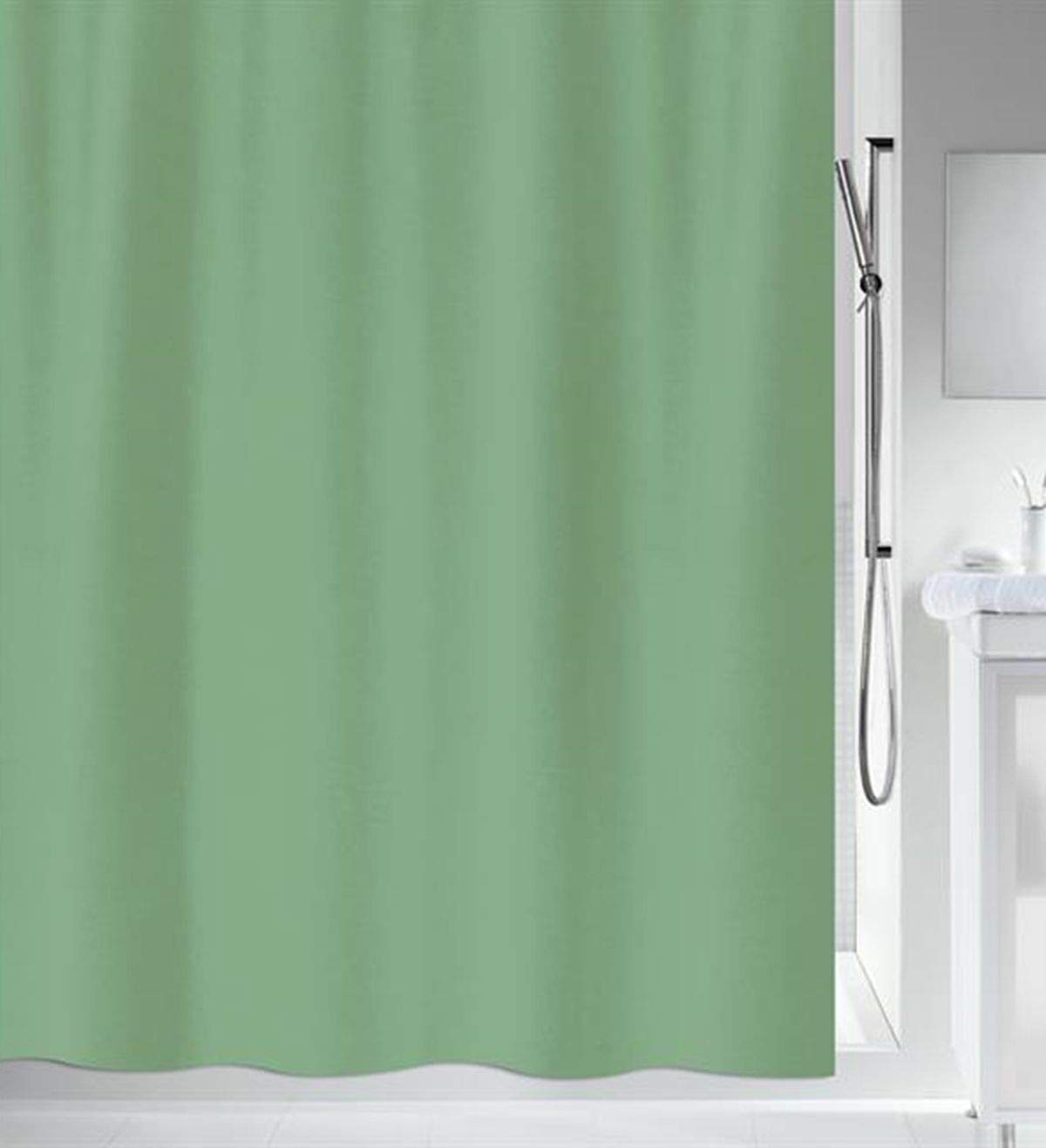 Spirella Textile Shower Curtain – Green 100% Polyester – 180 x 200 cm
