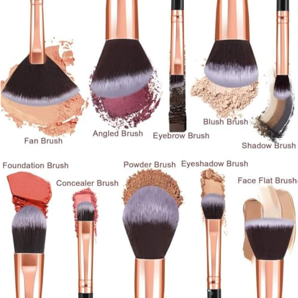 10-Piece Marble Makeup Brush Set | Synthetic Beauty Tools