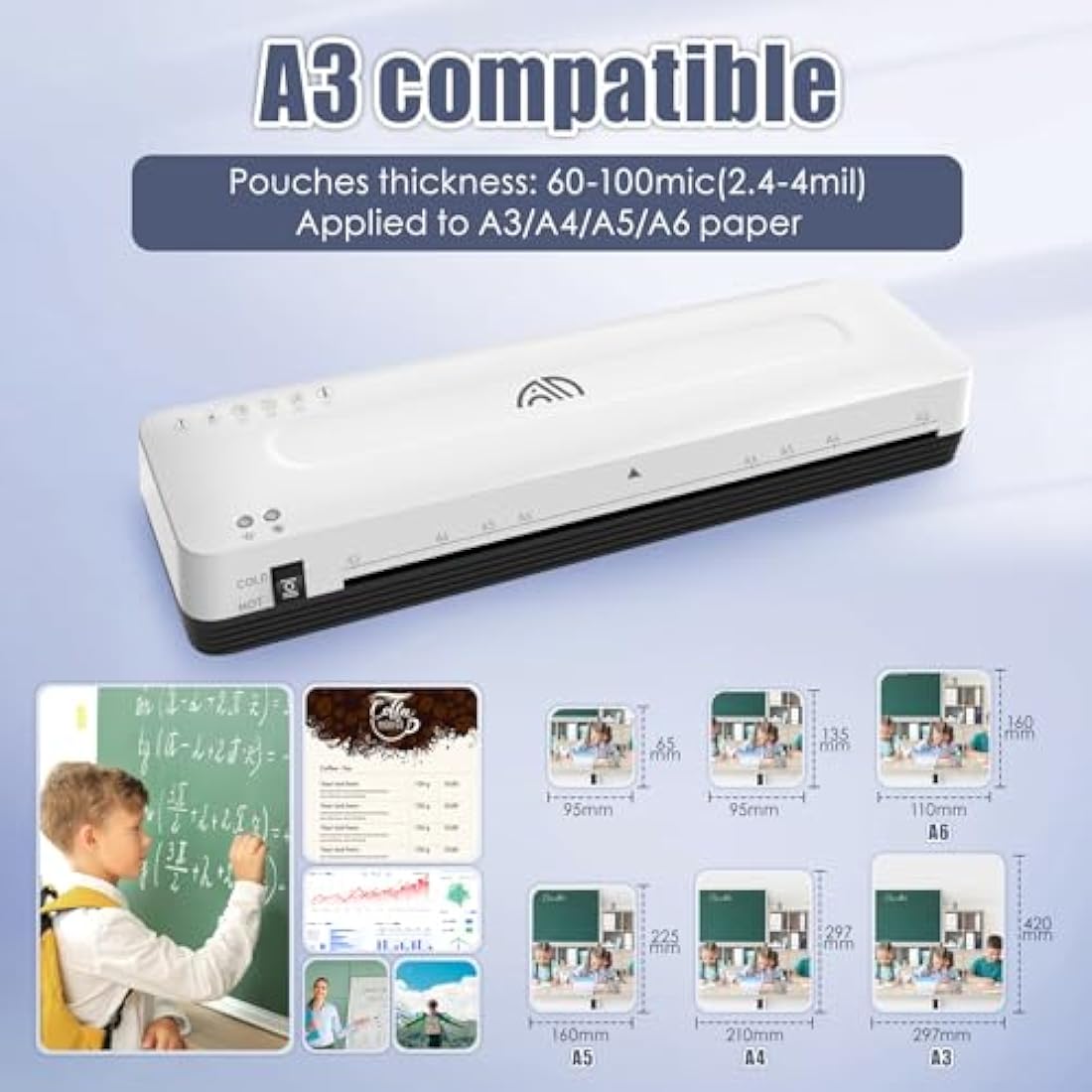 Jolof Store A3 Thermal and Cold Laminator Machine with 30 Pouches