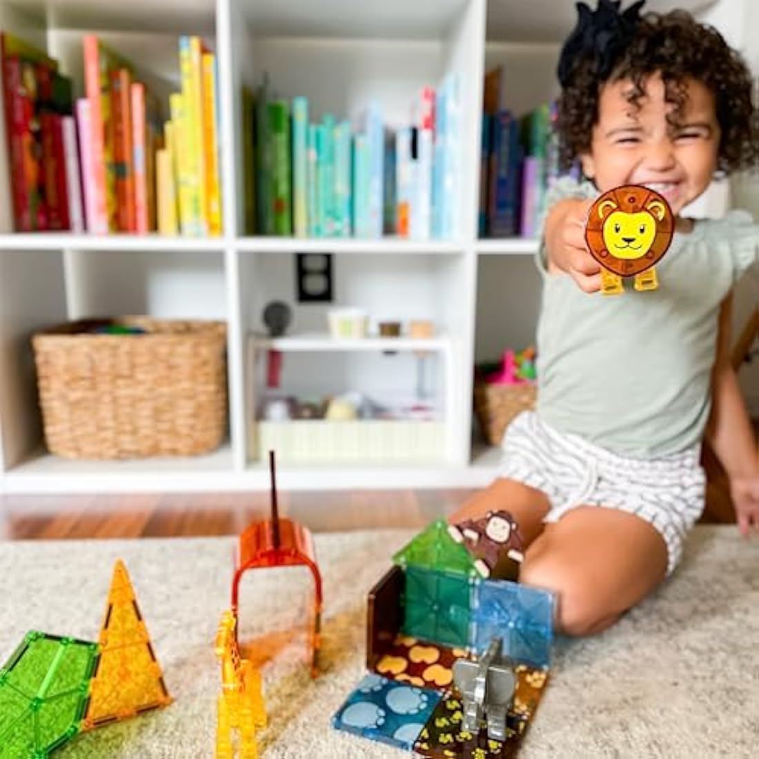 Magna-Tiles Safari Animals 25-Piece Magnetic Building Tiles Set